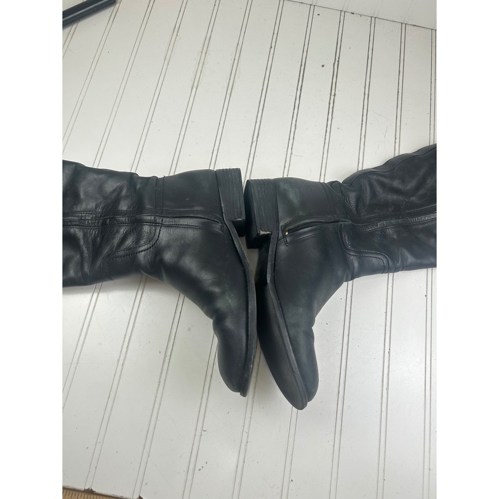 Tory Burch Black Leather Ashlynn Riding Boots Women's Size 8.5 - Picture 11 of 13